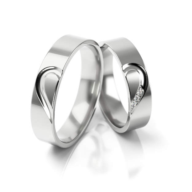 Bild von Trauringe "Romantisch"_309 Weißgold