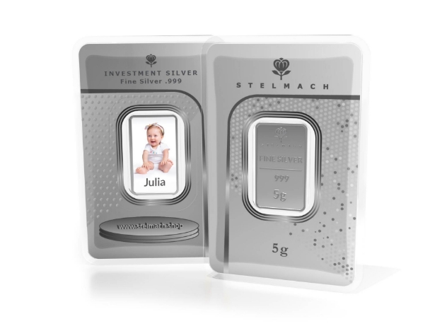 Bild von Silberbarren 5g mit Foto –  999 Silber